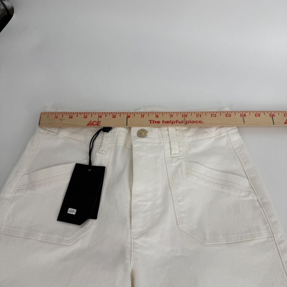 Paige Anessa Tonal Ecru Anthropologie 26 x 30” Wide-Leg Raw Hem Cream Ivory Boho - Picture 10 of 12
